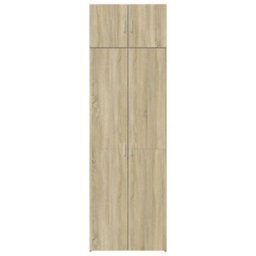 Berkfield Storage Cabinet Sonoma Oak 70X42.5X225 Cm Engineered Wood - thumbnail 4