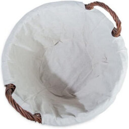 Large Round Brown Rustic Wicker Fireside Log Basket With Removable Washable Cotton Liner Holder - Fire161 - thumbnail 4