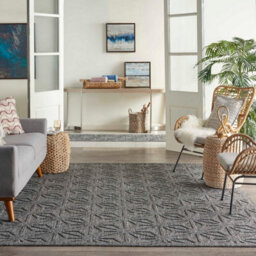 Grey Outdoor Rug, Abstract Optical/ (3D) Stain-Resistant Rug For Patio Decks , Modern Outdoor Area Rug-122Cm X 183Cm