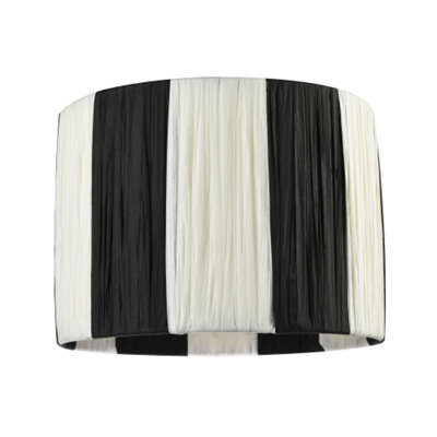 Happy Homewares Designer Two Tone Black And White Folded Pleated Paper Lamp Shade - image 1