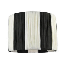 Happy Homewares Designer Two Tone Black And White Folded Pleated Paper Lamp Shade - thumbnail 1
