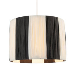 Happy Homewares Designer Two Tone Black And White Folded Pleated Paper Lamp Shade - thumbnail 2