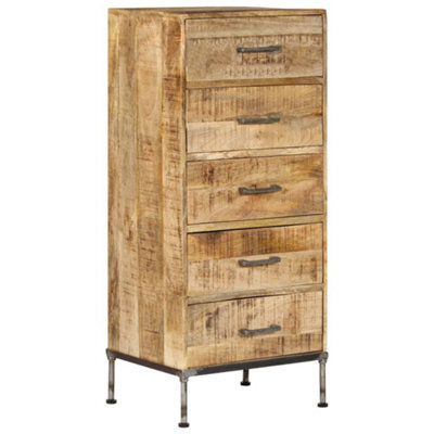Vidaxl Chest Of Drawers 45X35X106 Cm Solid Mango Wood Chest Of Drawers - image 1