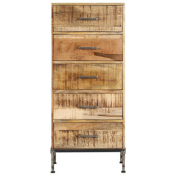 Vidaxl Chest Of Drawers 45X35X106 Cm Solid Mango Wood Chest Of Drawers - thumbnail 2