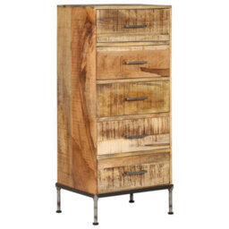 Vidaxl Chest Of Drawers 45X35X106 Cm Solid Mango Wood Chest Of Drawers - thumbnail 9
