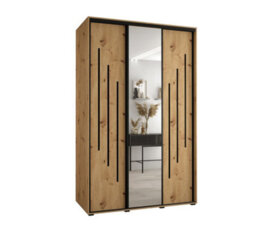 Arte Warm Oak Artisan Cannes Ix Sliding Door Wardrobe 150Cm - Practical Family Storage - thumbnail 2