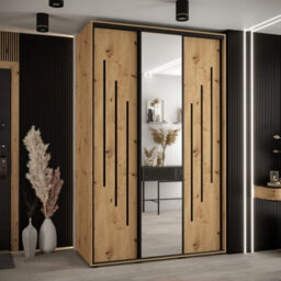 Arte Warm Oak Artisan Cannes Ix Sliding Door Wardrobe 150Cm - Practical Family Storage - thumbnail 1