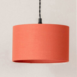 Valuelights Reni Rust Fabric Drum Shade 3 Drop Bar Matte Black Diner Ceiling Pendant Light - thumbnail 4