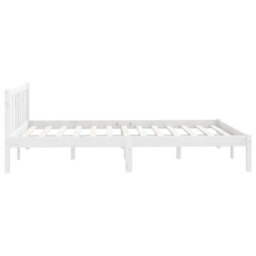 Vidaxl Bed Frame Without Mattress White Solid Wood Pine King Size Bed Frames - thumbnail 5