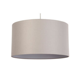 Lighting Collection Warm Weave Taupe Textured Fabric Modern Drum Pendant Shade 50Cm - thumbnail 3