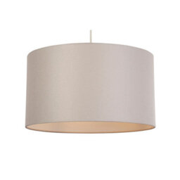 Lighting Collection Warm Weave Taupe Textured Fabric Modern Drum Pendant Shade 50Cm - thumbnail 2