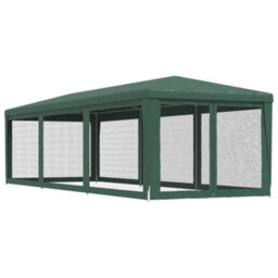 Berkfield Party Tent With 8 Mesh Sidewalls Green 3X9 M Hdpe - thumbnail 5