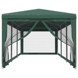 Berkfield Party Tent With 8 Mesh Sidewalls Green 3X9 M Hdpe - thumbnail 3