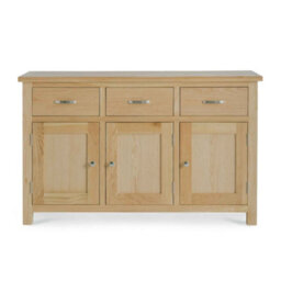 London Oak Large Sideboard Fully Assembled - By Roseland Furniture - thumbnail 4