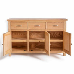 London Oak Large Sideboard Fully Assembled - By Roseland Furniture - thumbnail 5