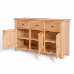 London Oak Large Sideboard Fully Assembled - By Roseland Furniture - thumbnail 6
