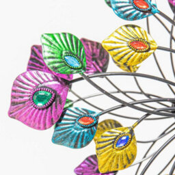 Primrose Peacock Feather Wind Spinner Outdoor Garden Decoration Wind Sculpture Dia 36Cm - thumbnail 3