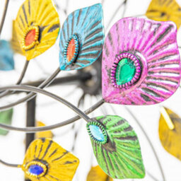 Primrose Peacock Feather Wind Spinner Outdoor Garden Decoration Wind Sculpture Dia 36Cm - thumbnail 5