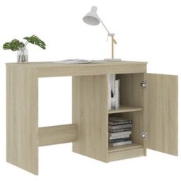 Berkfield Modern Desk Sonoma Oak 100X50X76 Cm Engineered Wood - thumbnail 6