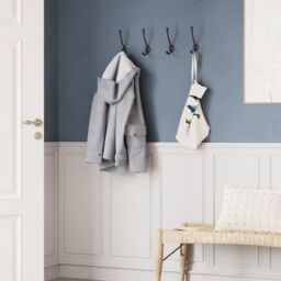 GoodHome Tapered Black Zinc Alloy Wall-Mounted J-Shaped Hat & Coat Hook (H)167mm (D)78mm - thumbnail 3