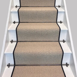 RainbowHome Herringbone Royal Sterling Stair Runner With 100% Pure Wool Edge 60 650 - thumbnail 1