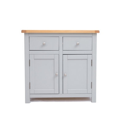 Cabinet Bits Argenta Light Grey 2 Drawer 2 Door Sideboard Chrome Knob - image 1