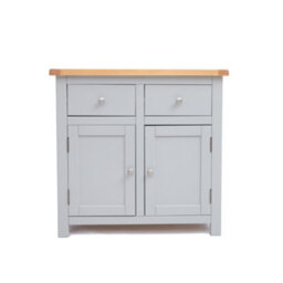 Cabinet Bits Argenta Light Grey 2 Drawer 2 Door Sideboard Chrome Knob - thumbnail 1