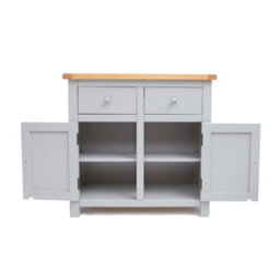 Cabinet Bits Argenta Light Grey 2 Drawer 2 Door Sideboard Chrome Knob - thumbnail 4