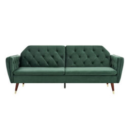 Bravich Victoria Sofa Bed 3 Seater Velvet Click Clack - Dark Green - thumbnail 4