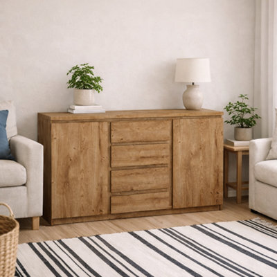 Wyld Haus Hemingway Natural Oak-Effect 2-Door 4-Drawer Sideboard - image 1