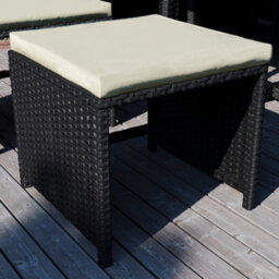 Lassic Vida Designs 10 Seater Rattan Garden Bistro Set With Outdoor Table And Chairs, Stool, Black - thumbnail 7