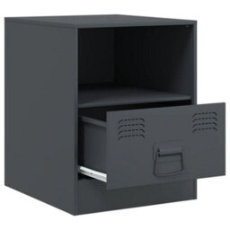 Berkfield Bedside Cabinets 2 Pcs Anthracite 34.5X39X44 Cm Steel - thumbnail 7