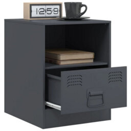 Berkfield Bedside Cabinets 2 Pcs Anthracite 34.5X39X44 Cm Steel - thumbnail 4
