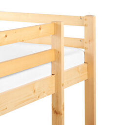 Beliani High Sleeper Bed With Desk Pine Wood Loury 90 X 200 Cm (Eu Single) Light Brown - thumbnail 8