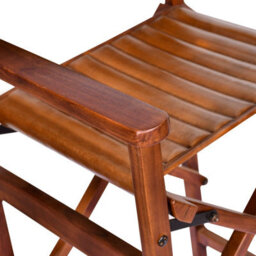 Elm Home And Garden 100% Real Genuine Leather Folding Breakfast Kitchen Bar Stool Tan Brown With Back Rest - thumbnail 6