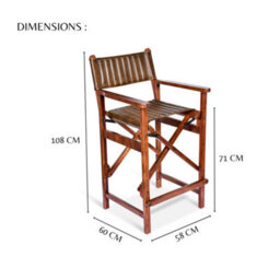 Elm Home And Garden 100% Real Genuine Leather Folding Breakfast Kitchen Bar Stool Tan Brown With Back Rest - thumbnail 7