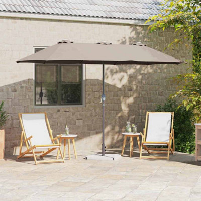 Berkfield Garden Parasol Taupe Powder-Coated Steel - image 1