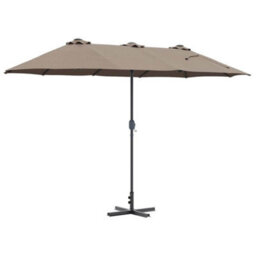 Berkfield Garden Parasol Taupe Powder-Coated Steel - thumbnail 8