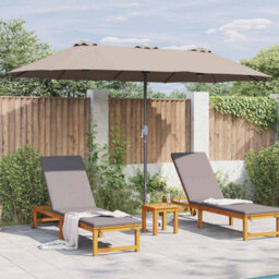 Berkfield Garden Parasol Taupe Powder-Coated Steel - thumbnail 4