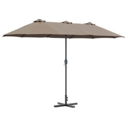 Berkfield Garden Parasol Taupe Powder-Coated Steel - thumbnail 2
