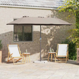 Berkfield Garden Parasol Taupe Powder-Coated Steel - thumbnail 1