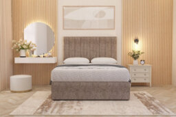 Somnior Beds Somnior Alexas Divan Bed Set With Midnight Pocket Sprung Mattress And Headboard Coffee Tweed - thumbnail 1
