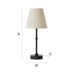 Valuelights Lowe Black Rechargeable Table Lamp With Linen Shade - thumbnail 8