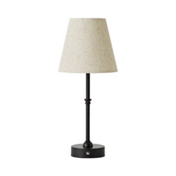 Valuelights Lowe Black Rechargeable Table Lamp With Linen Shade - thumbnail 6
