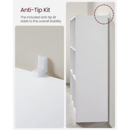 Songmics 8 Compartment Bookshelf, Storage Unit, For Living Room, Home Office, White - thumbnail 7