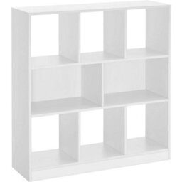 Songmics 8 Compartment Bookshelf, Storage Unit, For Living Room, Home Office, White - thumbnail 3