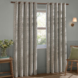 Wylder Grace Leaf Floral Jacquard Room Darkening Eyelet Curtain Pair, Mist Grey, (W) 168Cm X (D) 183Cm - thumbnail 2