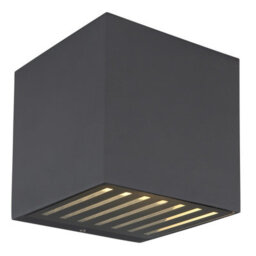 Luminosa Lighting Luminosa Illi Outdoor Up Down Wall Lamp Anthracite Ip54 Clear Glass Shade Led 3000K