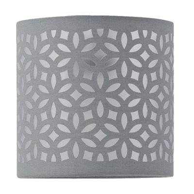 First Choice Lighting Grey Laser Cut 15.5Cm Table Lamp Shade - image 1