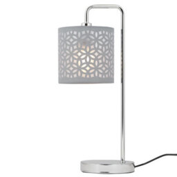 First Choice Lighting Grey Laser Cut 15.5Cm Table Lamp Shade - thumbnail 3